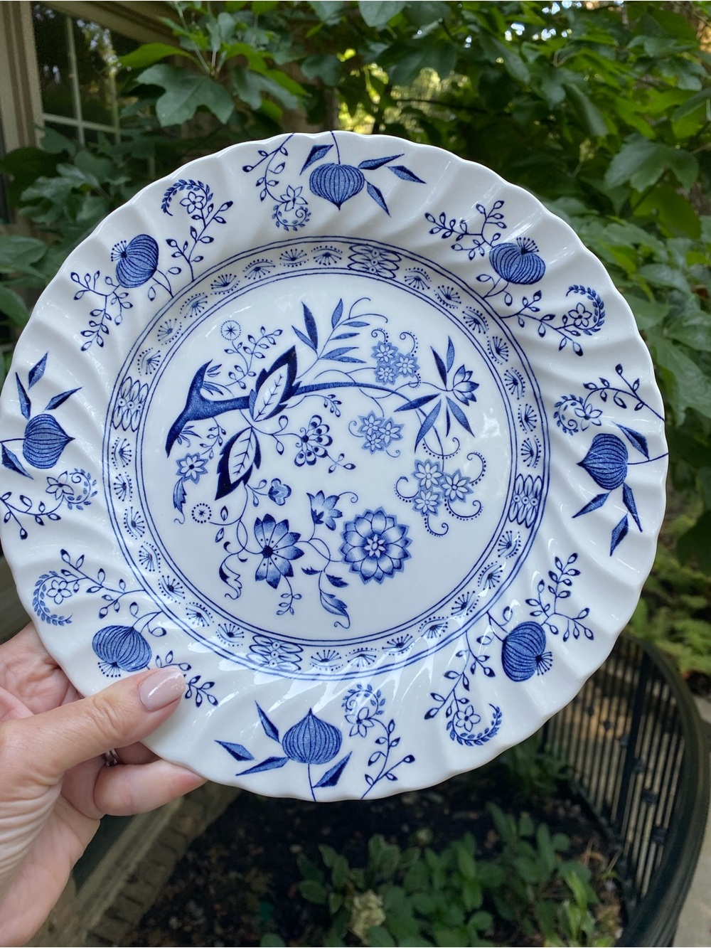 Johnson Bros. Nordic / Blue Onion Scalloped Crimped Dinner Plate